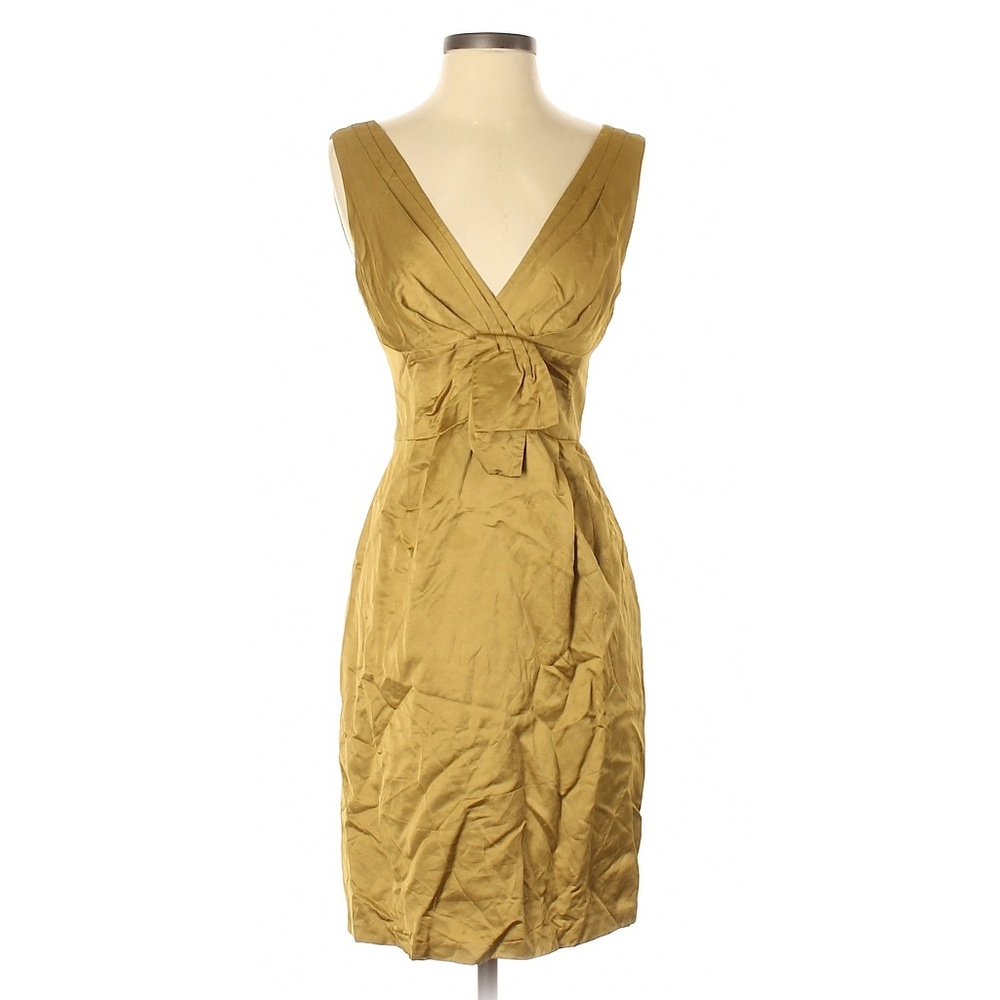 Nanette Lepore Olive Gold Y2K Cocktail Dress Vintage USA Made Sheath Dress Sz 4